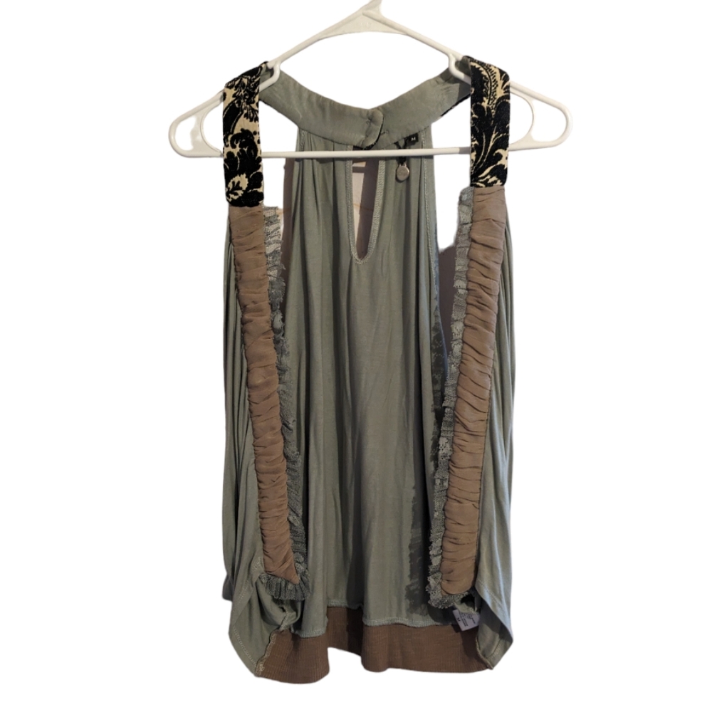 Bke Boutique Mixed Media Vest Medium
